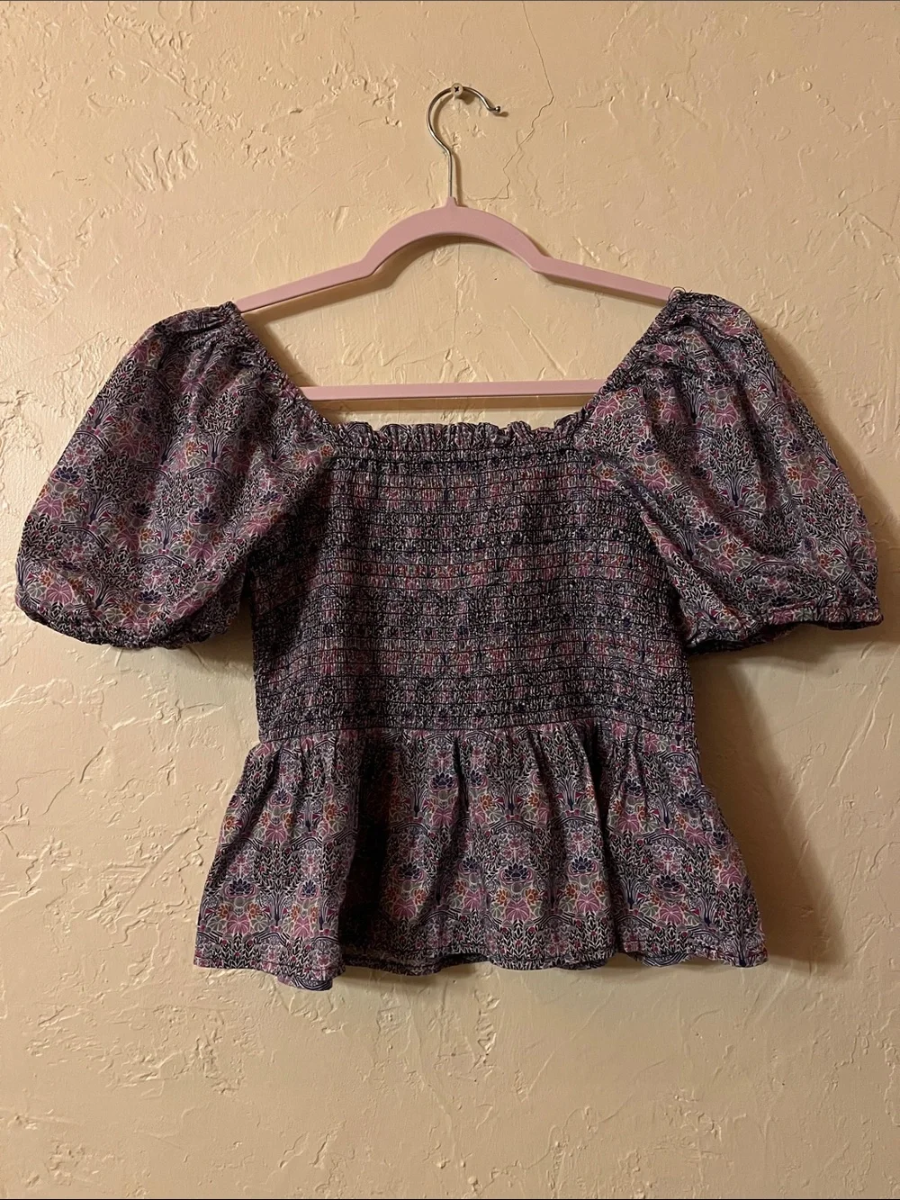 RE-IMAGINED by J.Crew Puffed Sleeve Cropped Blouse